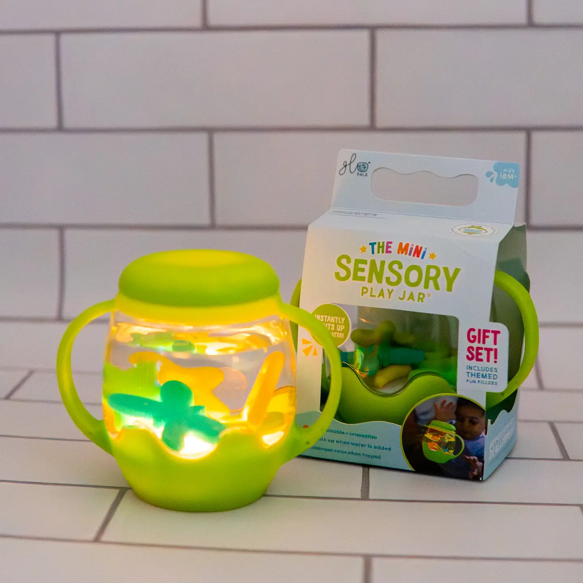 Glo Pals Mini Sensory Jar - Green