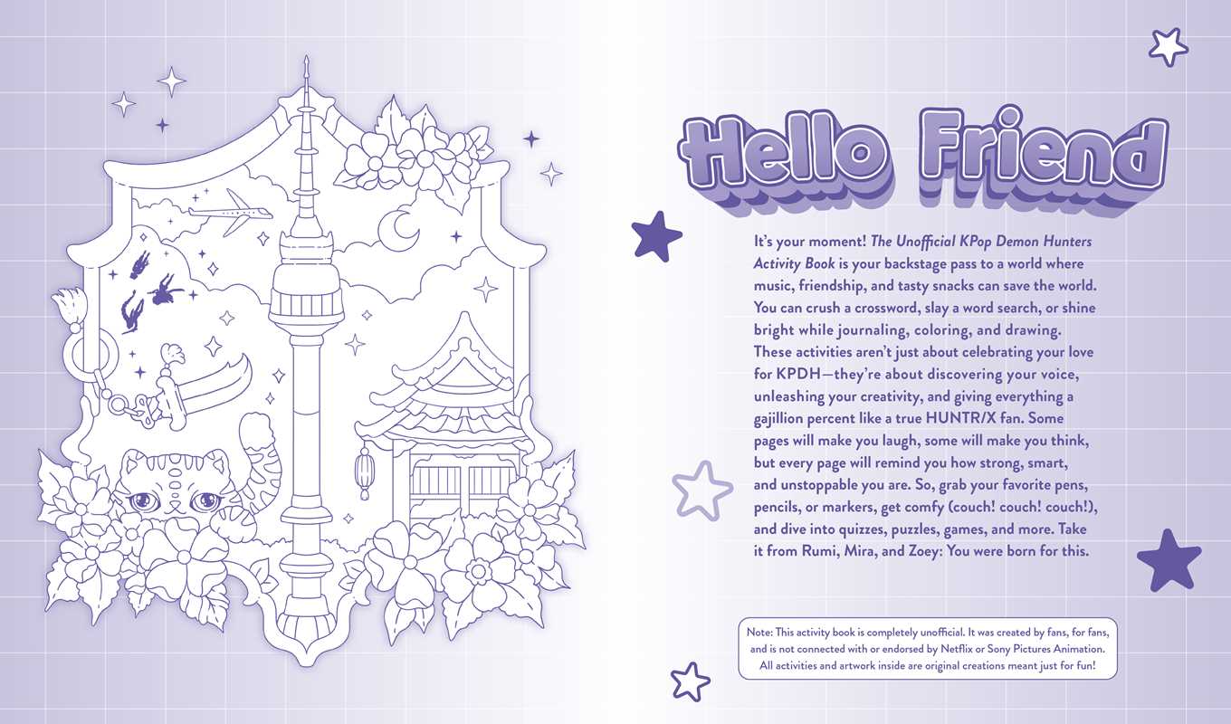 Unofficial Kpop Demon Hunters Activity Book