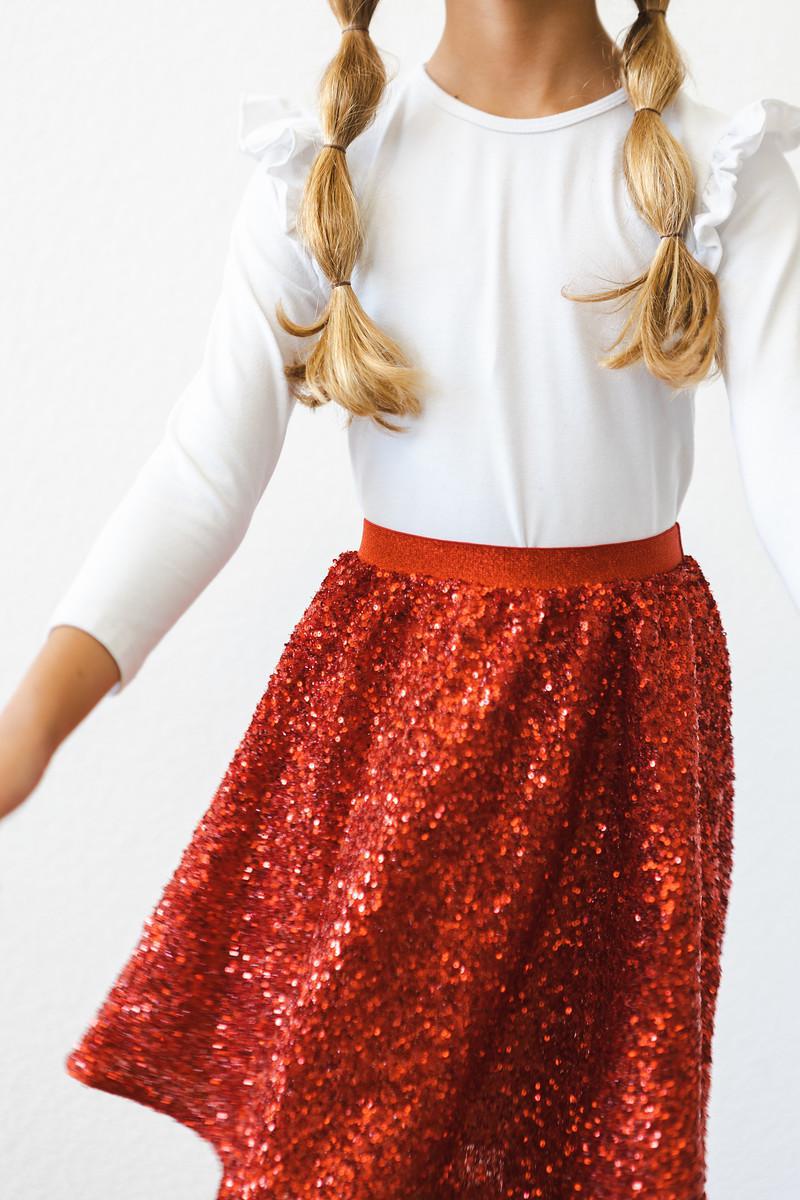 Girls Red Sequin Skirt