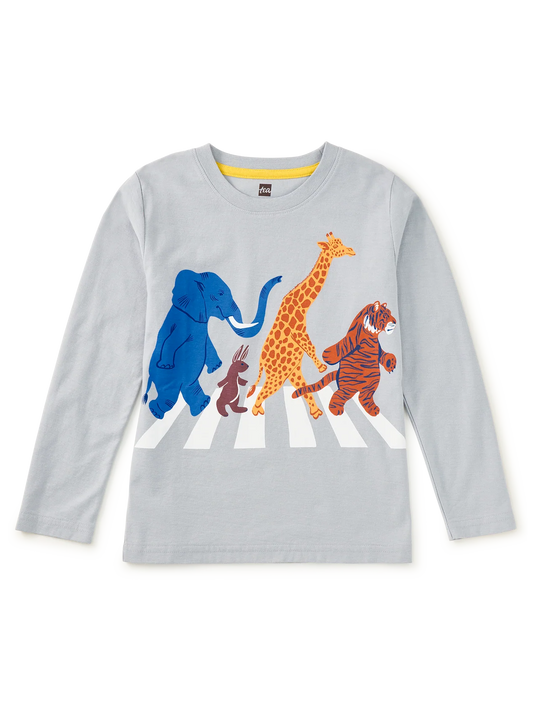 Kids Abbey Road Animals Long Sleeve Graphic Tee