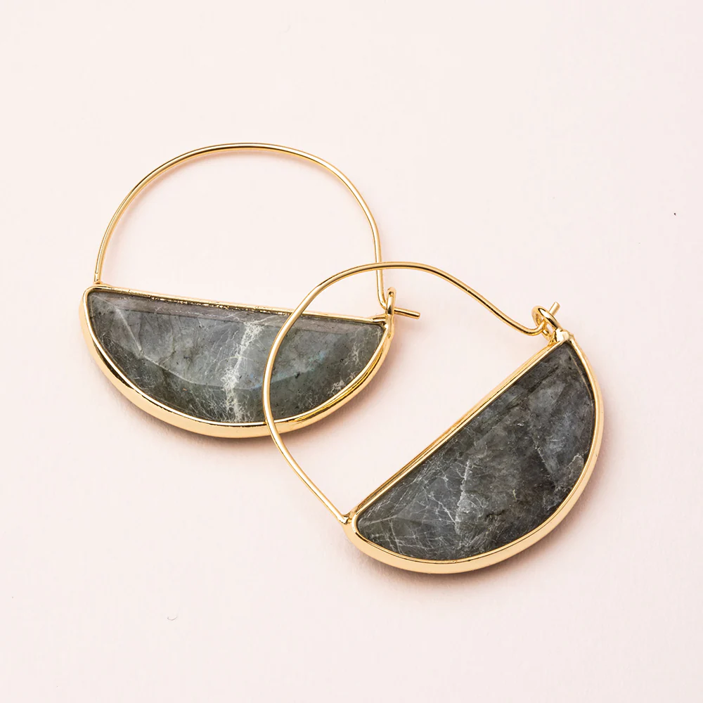 Stone Prism Hoops Labradorite