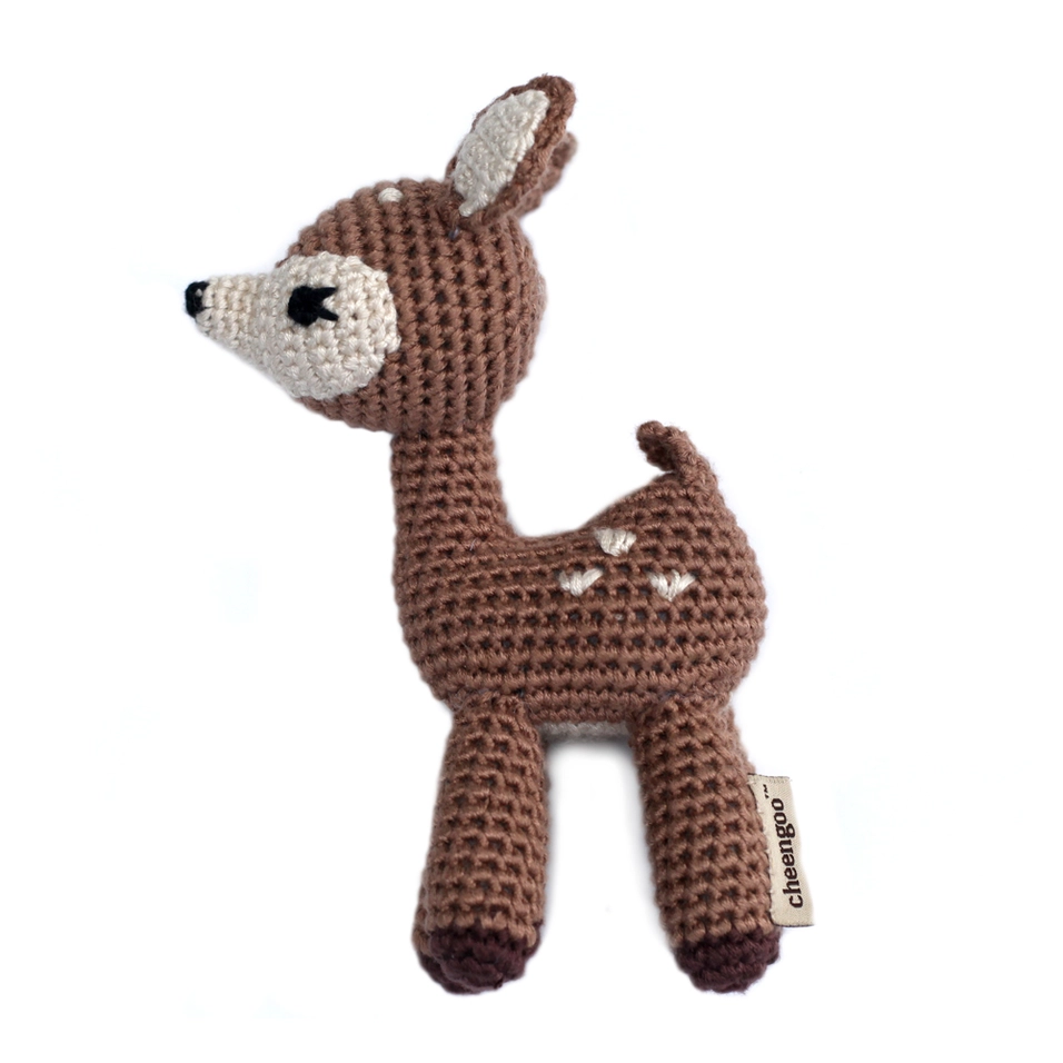 Knit Fawn Crocheted Rattle