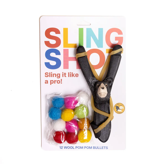 Wooden Slingshot w/ Felted Pellets