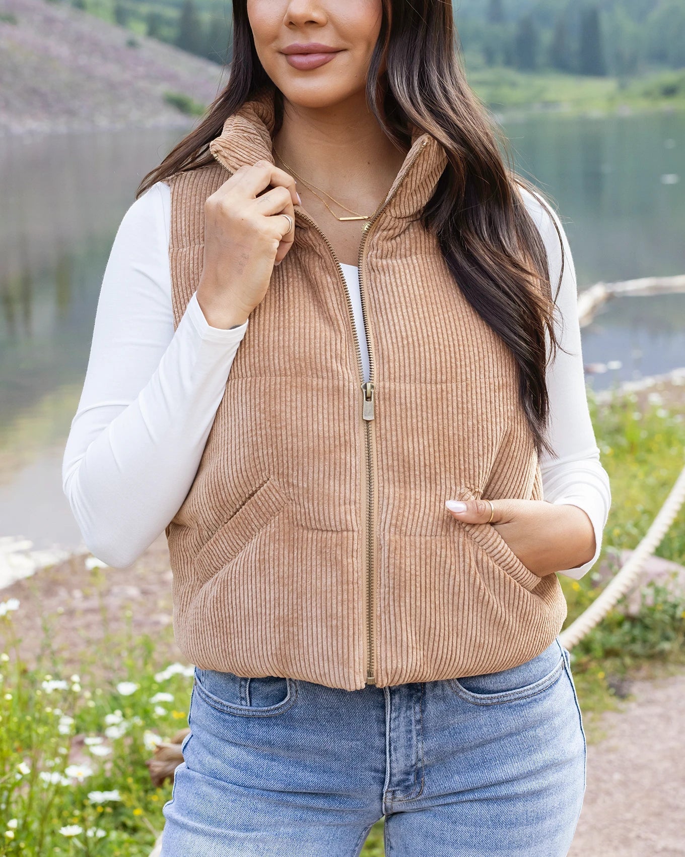 Corduroy Puffer Vest