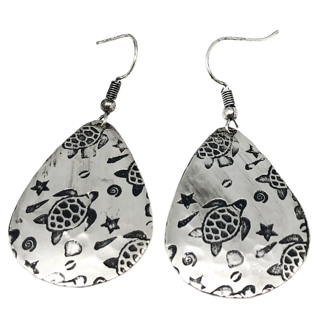 Turtle Engraved Earrings
