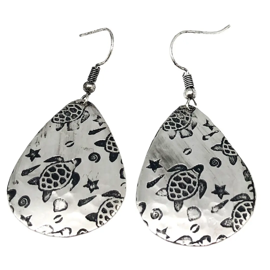 Turtle Engraved Earrings