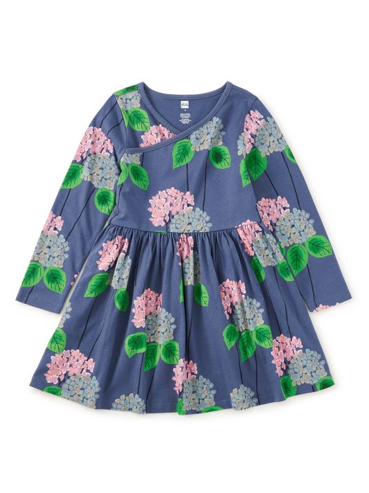 Baby Cornwall Hydrangeas Wrap Neck Dress