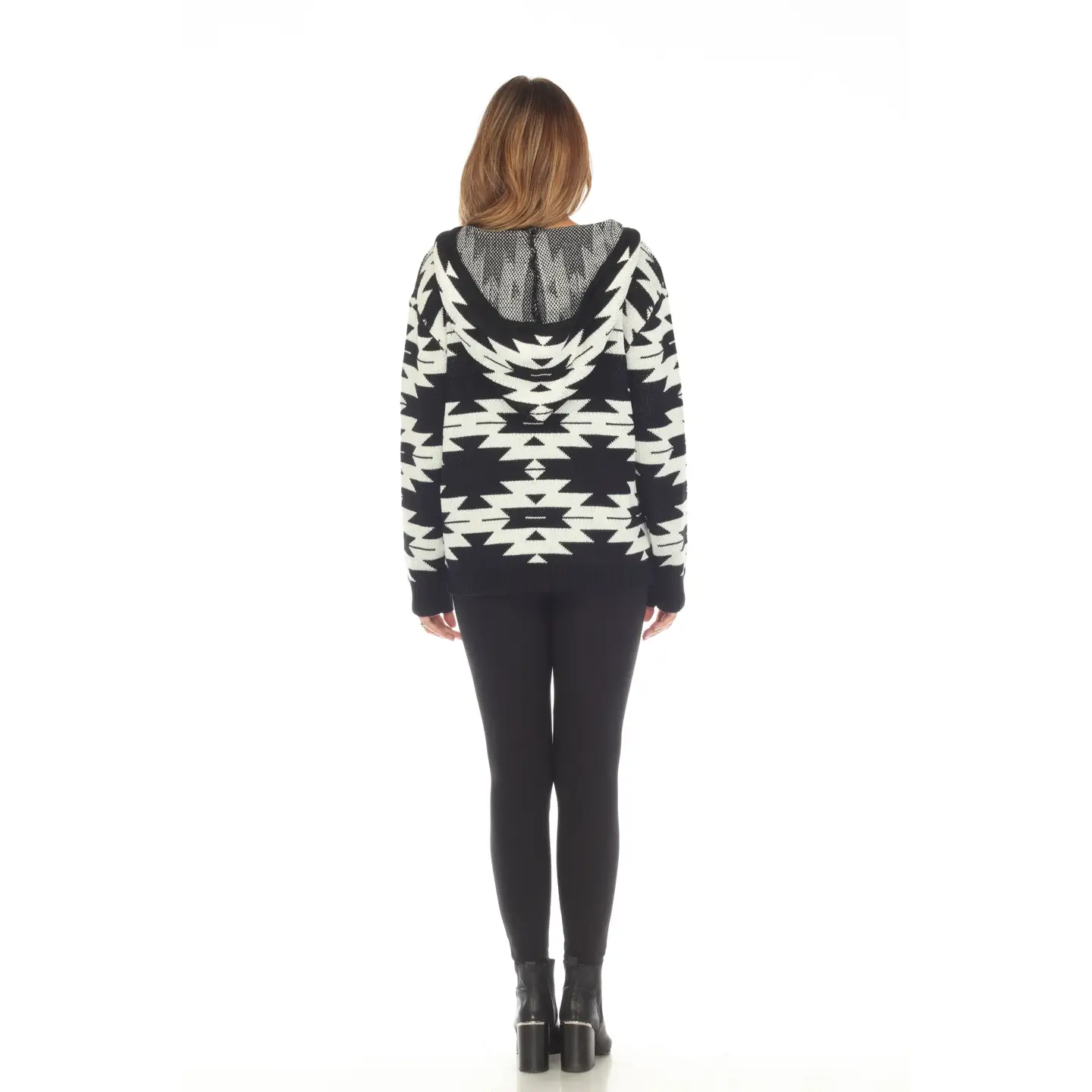 Aztec Half Zip Hooded Pullover