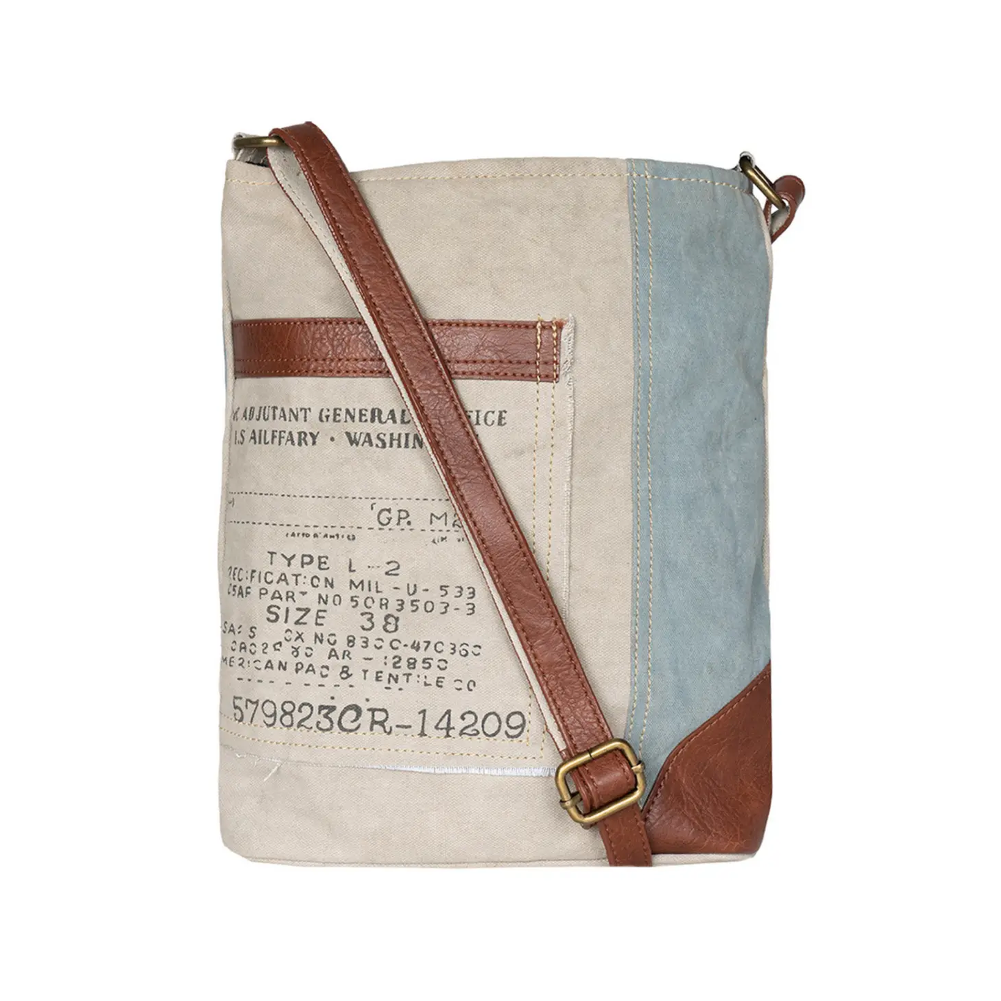 Identified Canvas Crossbody Bag w/ Blue