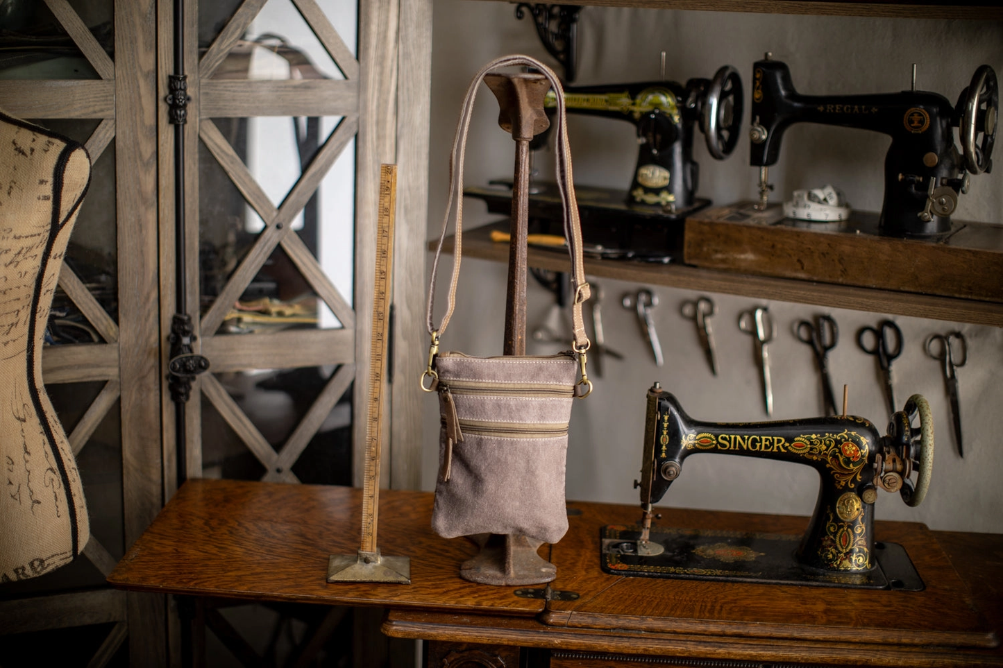 Peony Upcycled Canvas Small Sling Bag