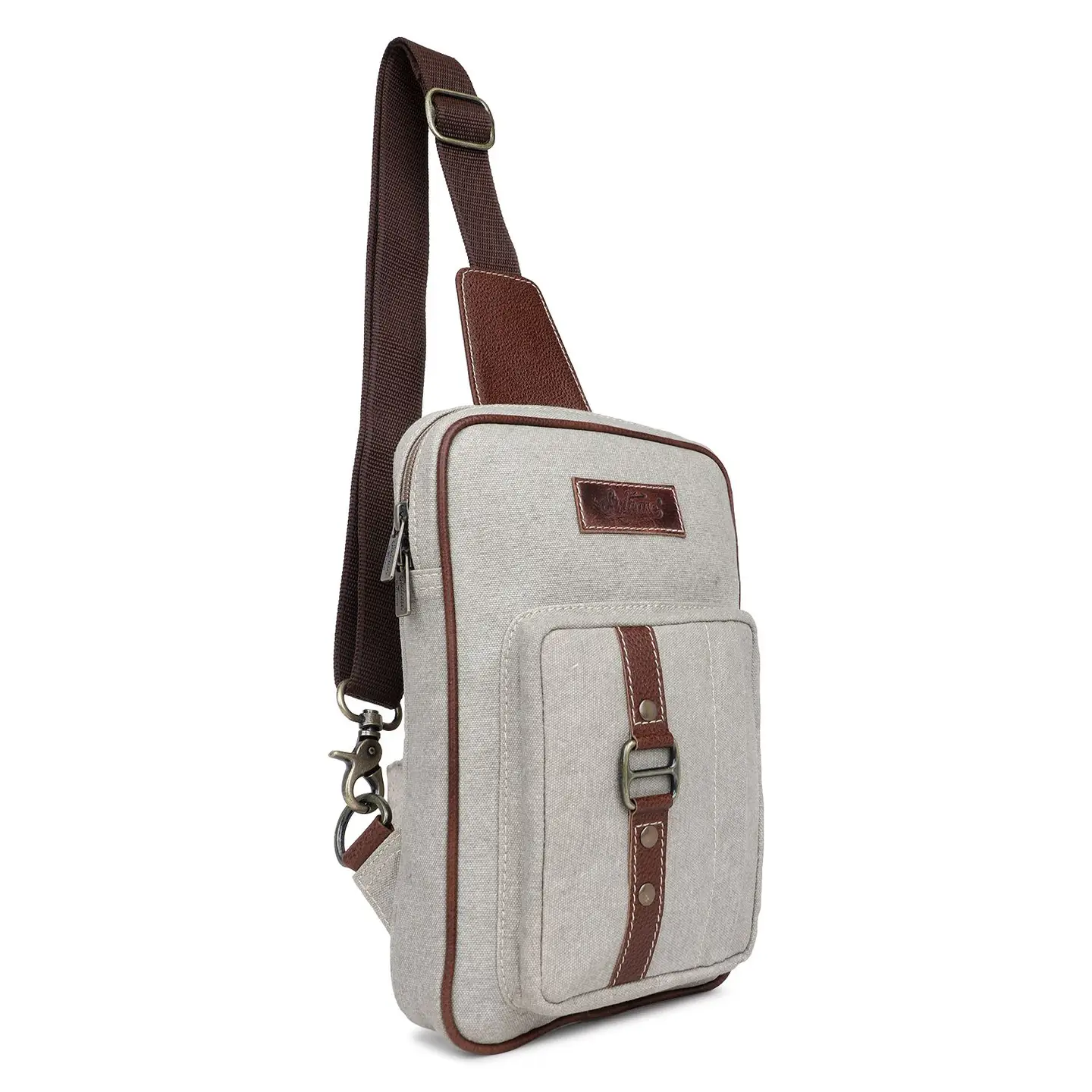 Canvas Sling Bag - Silver