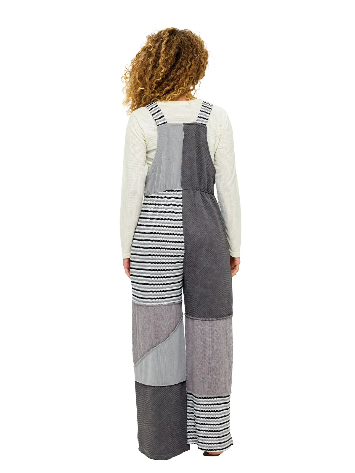 Boho Patchwork Striped Overalls
