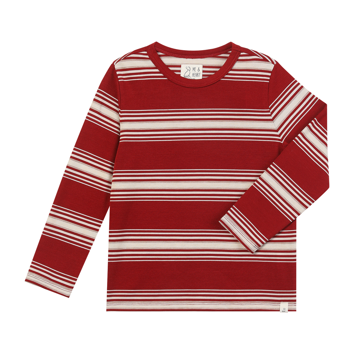 Boys Toby Rust/Cream Striped Top