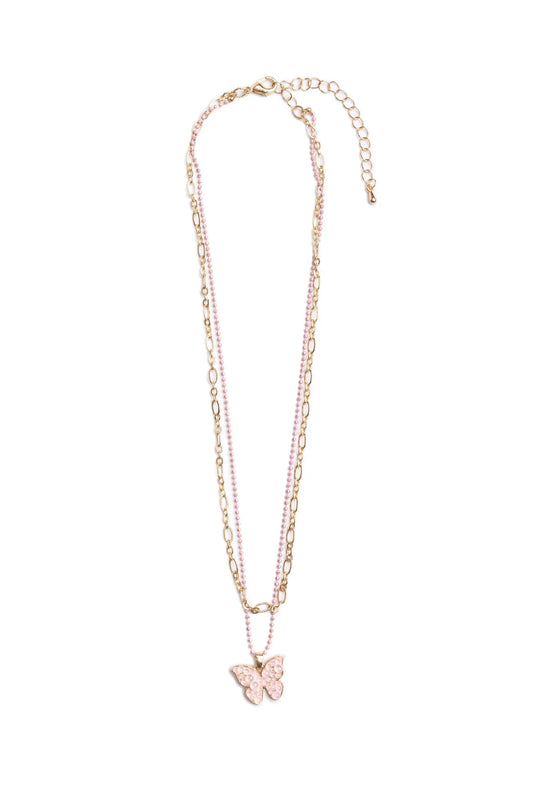 Girls Chic Bubbly Butterfly Necklace