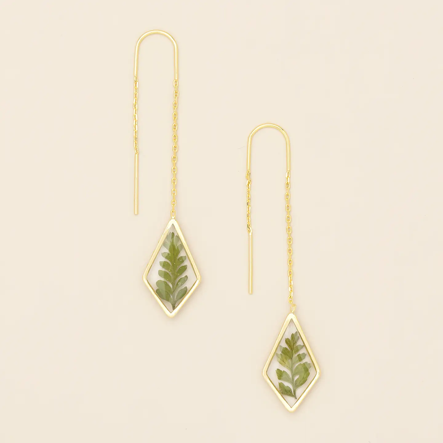 Pressed Flower Threaded Earrings