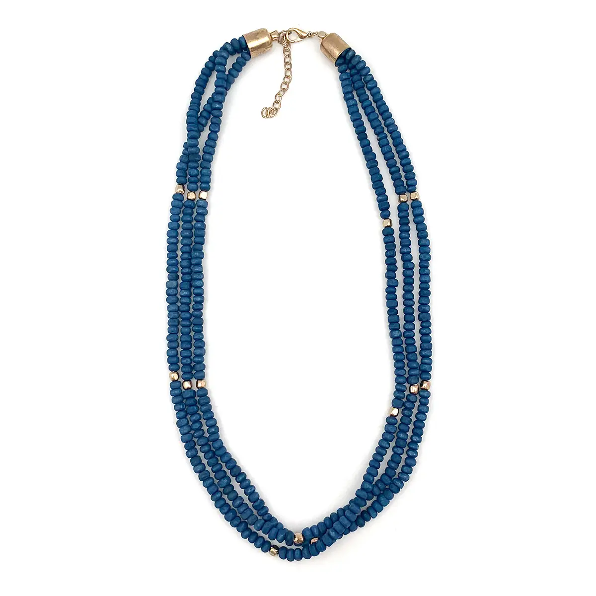 Beaded Chromatic 3 Strand Short Necklace