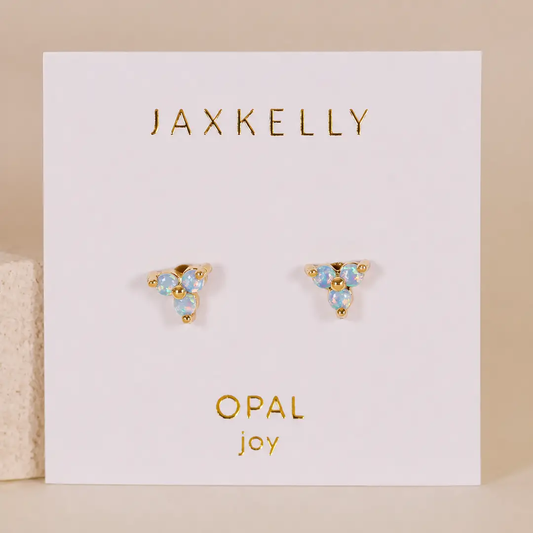 Fire Opal Trio Cluster Earrings