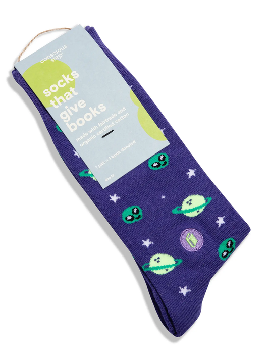 Socks That Give Books - Purple Planets