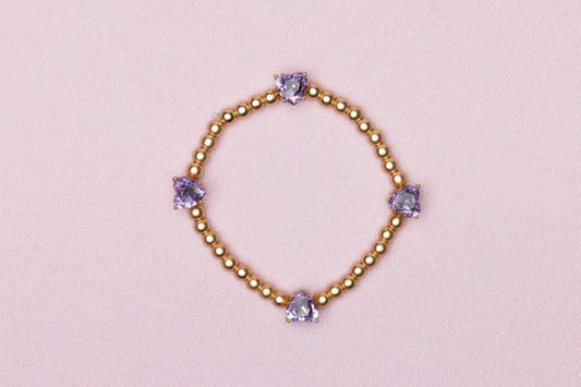Girls Chic Amethyst Love Bracelet