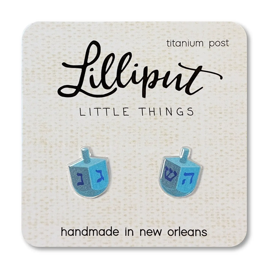 Hanukkah Dreidel Stud Earrings