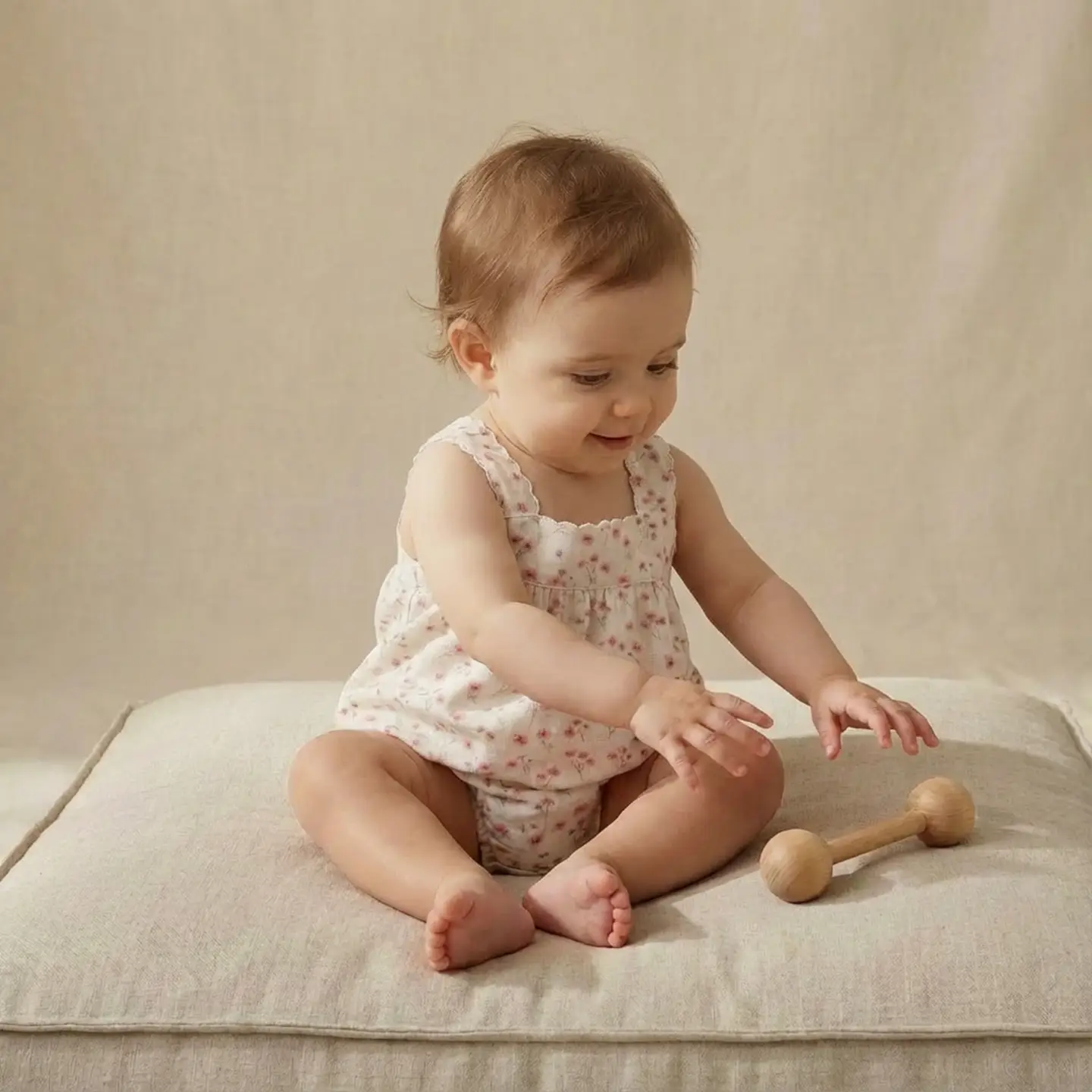 Baby Pink Bloom Scalloped Top + Bloomer Set