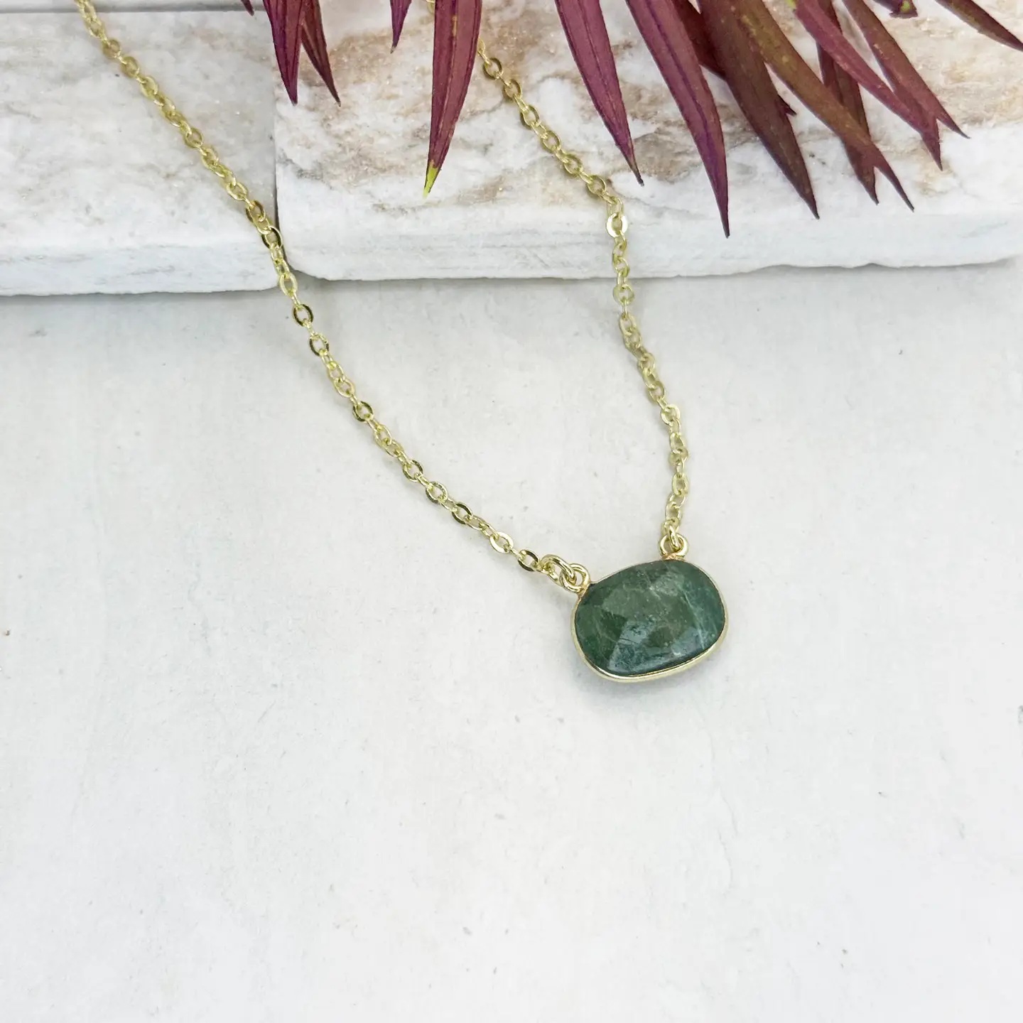 Natural Mica Green Necklace