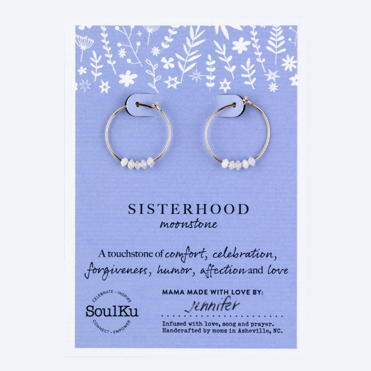 Moonstone Hoop Earrings for Sisterhood