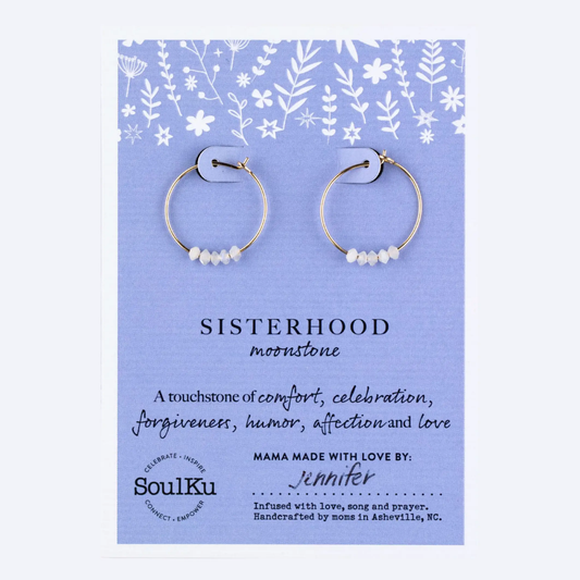 Moonstone Hoop Earrings for Sisterhood