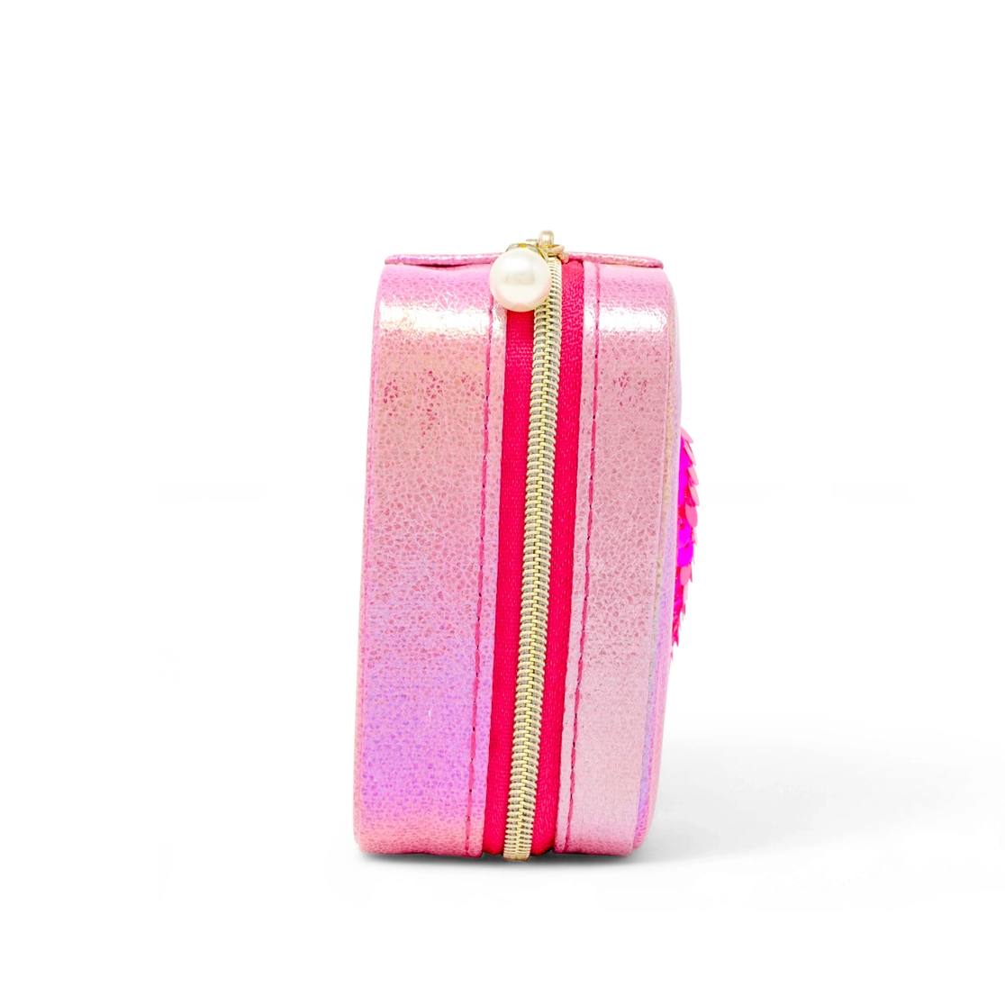 Girl's Sparkling Sequin Heart Jewelry Box