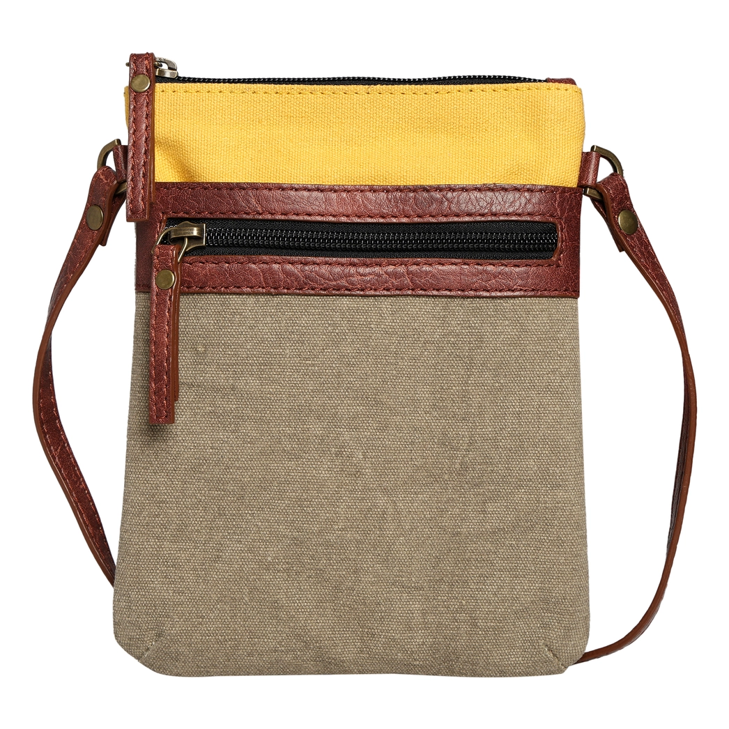 Ava Up-Cycled Canvas Crossbody Mustard