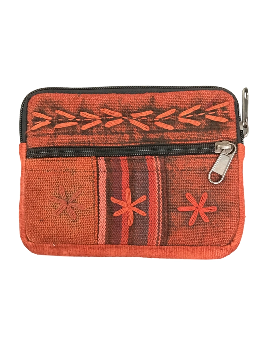 Daisy Embroidered Coin Purse