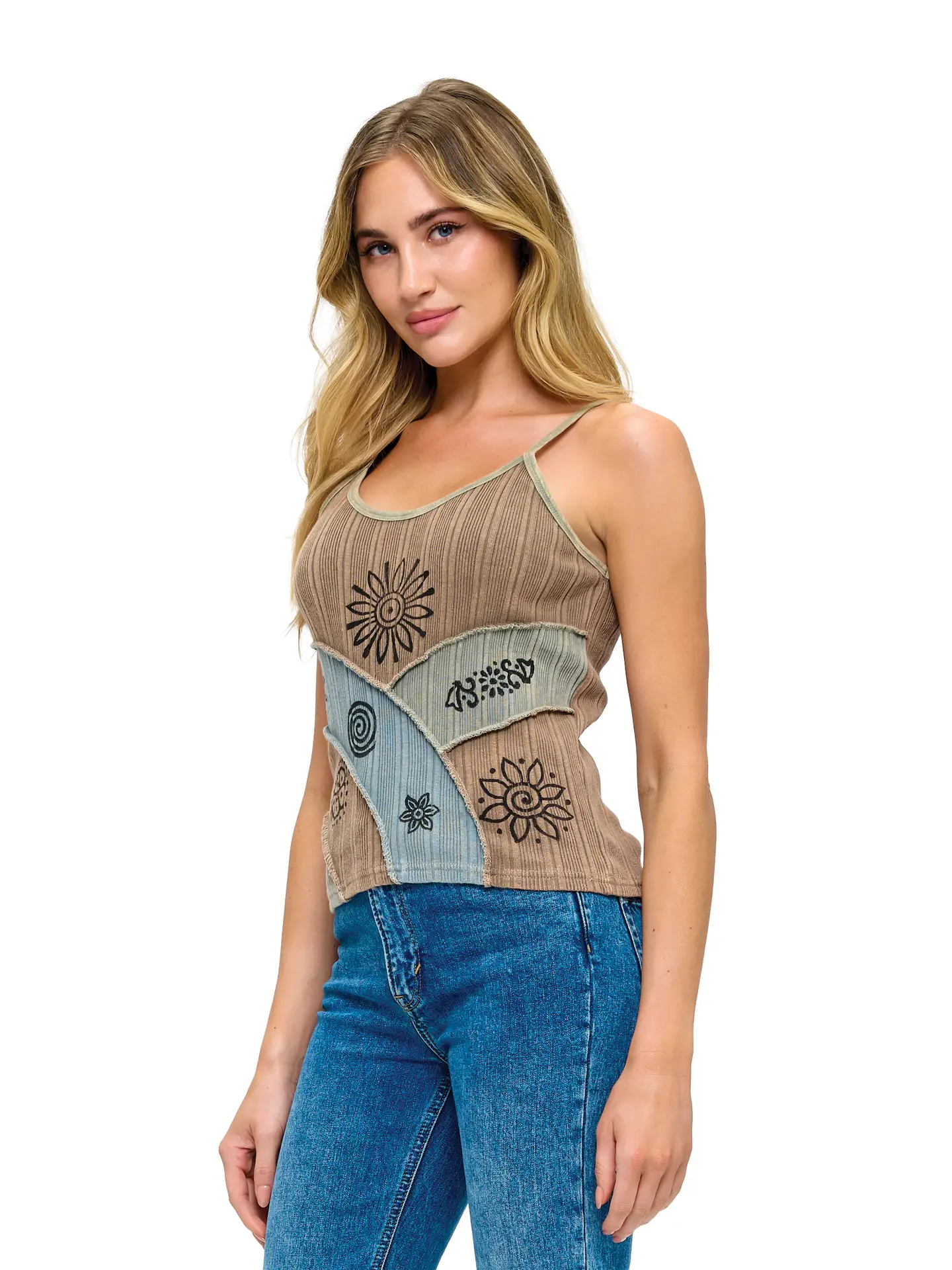 Art Painted Patchwork Tank Top