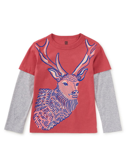 Kids Regal Deer Layered Tee