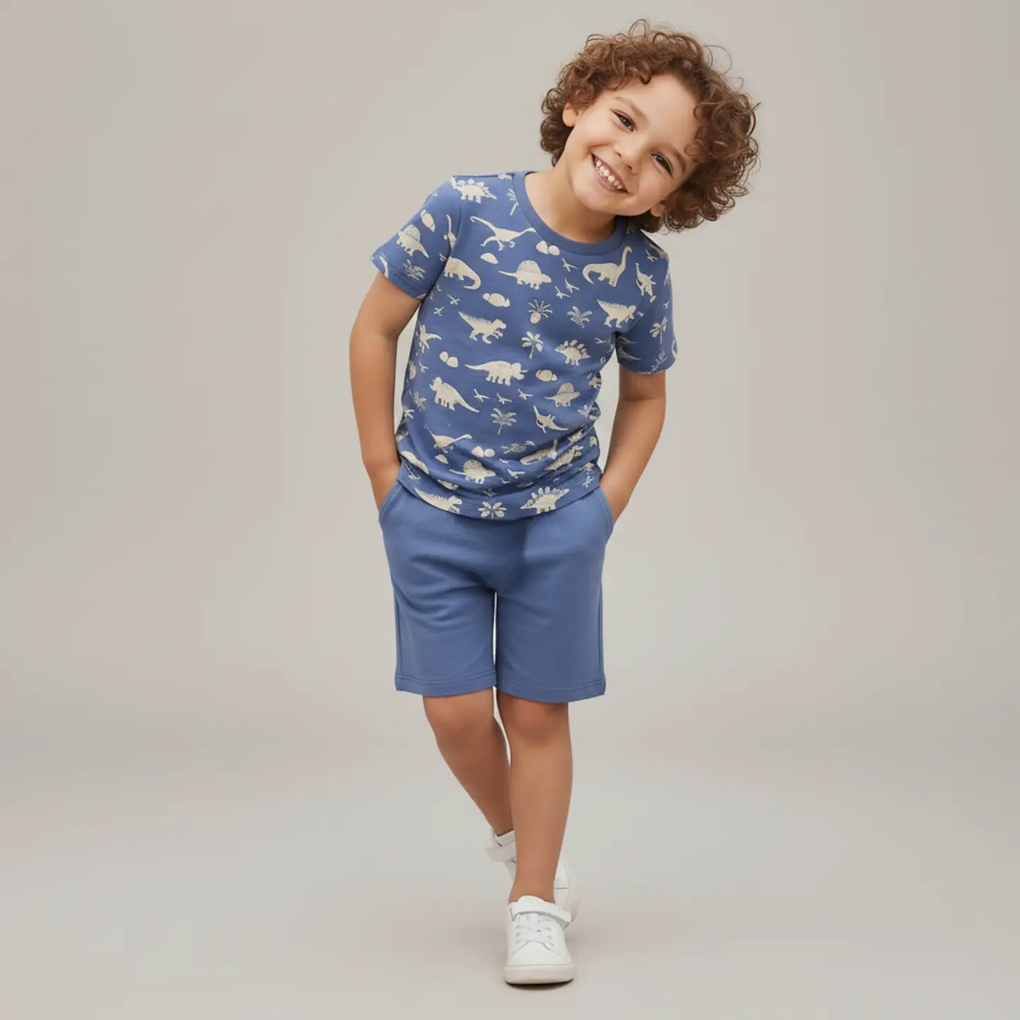 Kids Blue Dino Organic Shirt