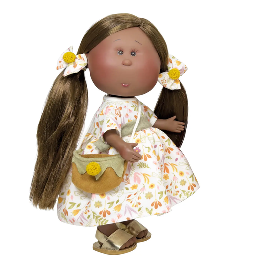 Little Mia Doll Brown Hair Pigtails