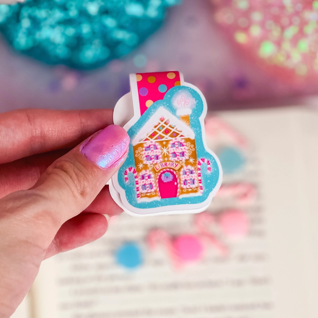 Gingerbread Library Magnetic Bookmark