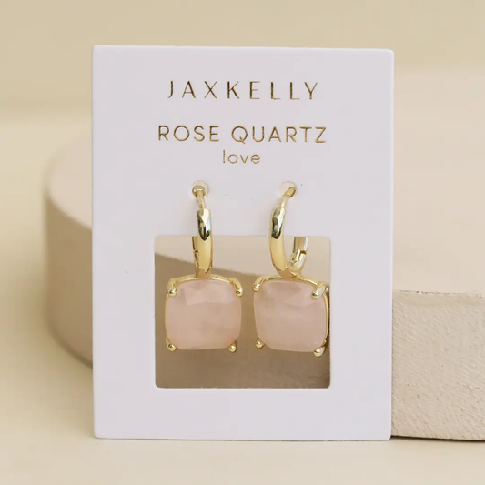 Rose Quartz Mini Drop Earrings