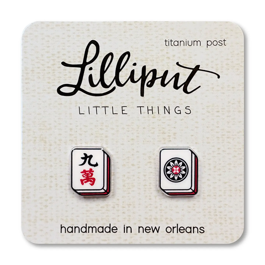 Mahjong Tile Stud Earrings