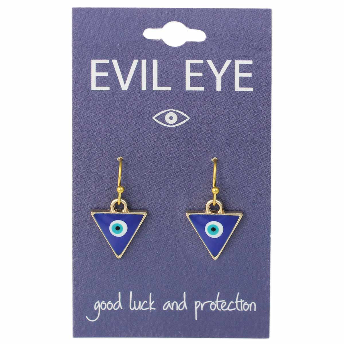 Evil Eye Gold Triangle Earrings