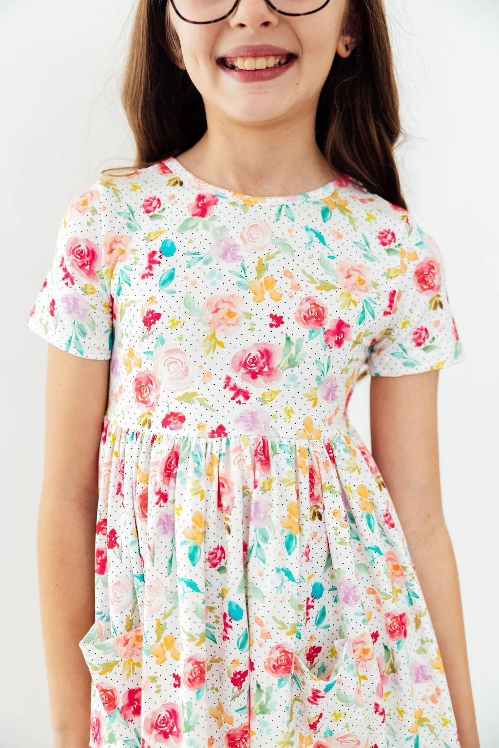 Girls Painted Posies Twirl Dress
