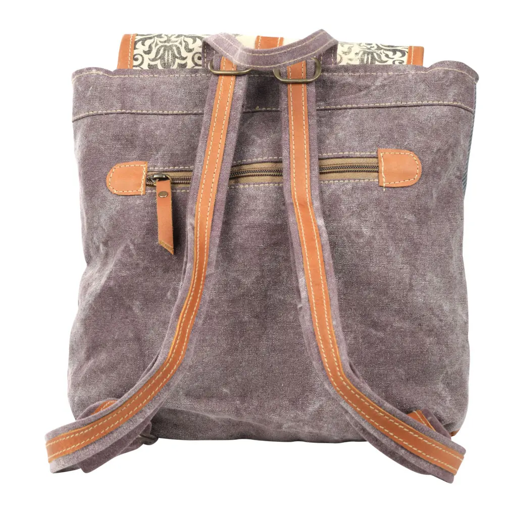 Canvas Backpack Mixed Fabric