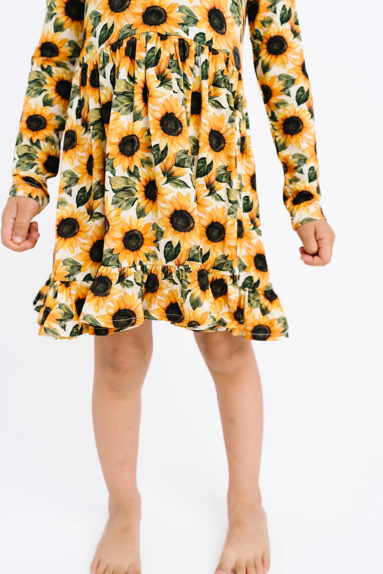 Girls Wild Sunflower Bamboo Dress