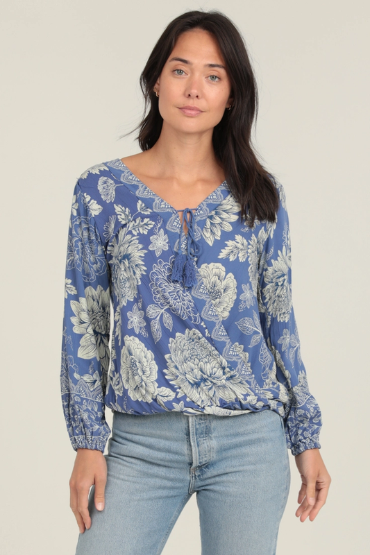 Tie Neck Long Sleeve Blouse