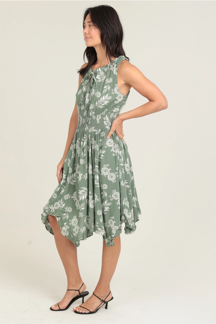 Leaves + Floral Tank Dress