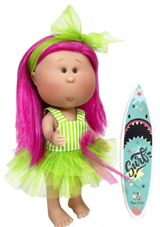 Doll Pink Hair Green Swimsuit